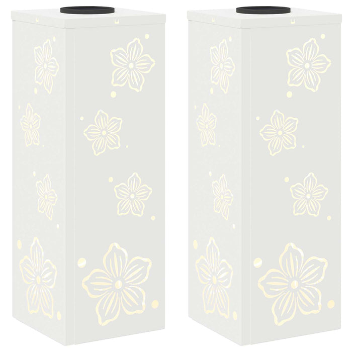 Faro LED solare per sentieri 2 pcs Bianco 879738