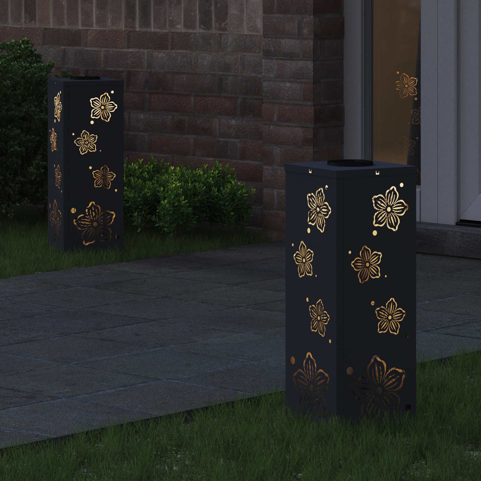 Faro LED solare per sentieri 2 pcs Antracite 879739