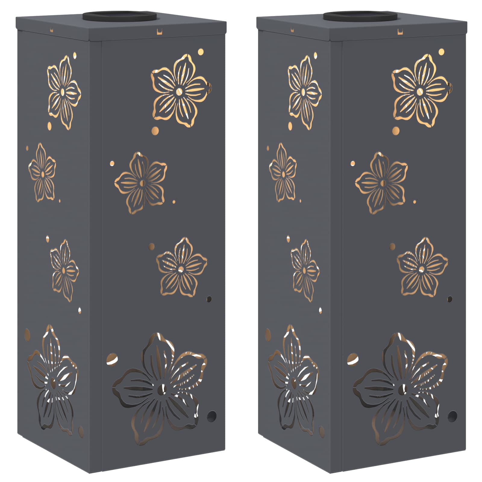 Faro LED solare per sentieri 2 pcs Antracite 879739