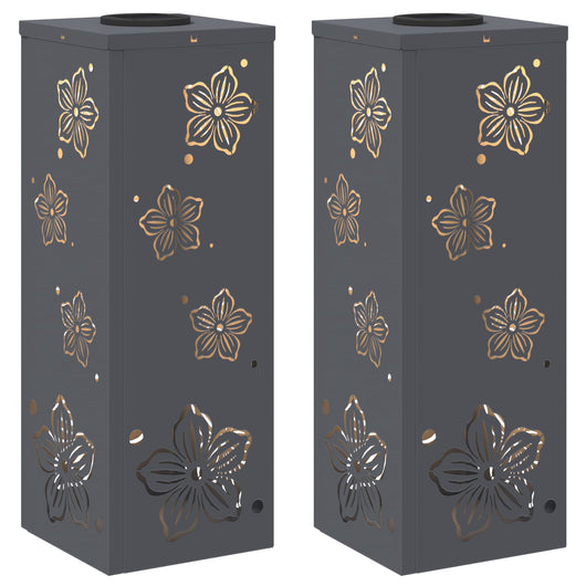 Faro LED solare per sentieri 2 pcs Antracite 879739