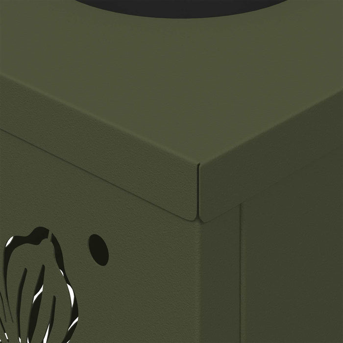 Faro LED solare per sentieri 2 pcs Verde oliva 879740