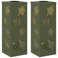 Faro LED solare per sentieri 2 pcs Verde oliva 879740