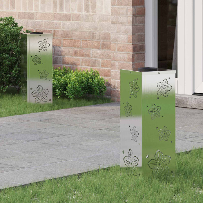 Faro LED solare per sentieri 2 pcs Acciaio inossidabile 879741