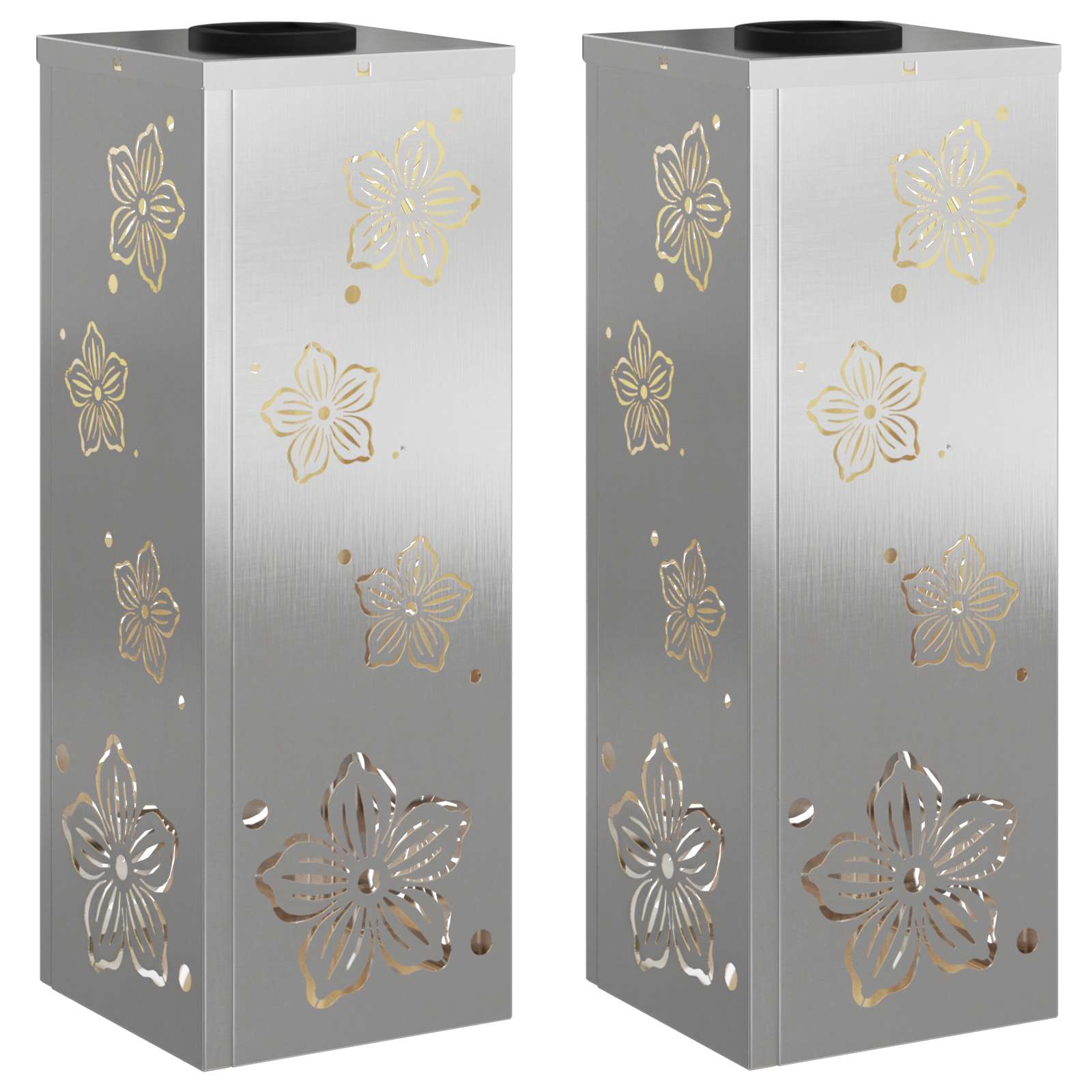 Faro LED solare per sentieri 2 pcs Acciaio inossidabile 879741