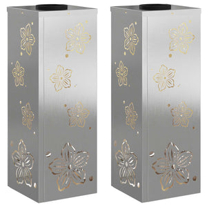 Faro LED solare per sentieri 2 pcs Acciaio inossidabile 879741