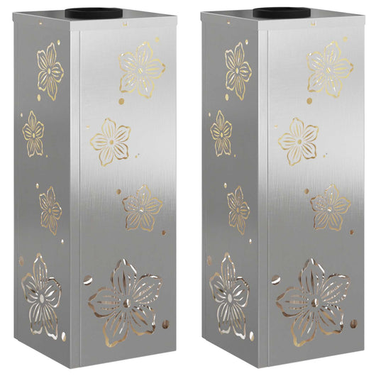 Faro LED solare per sentieri 2 pcs Acciaio inossidabile 879741