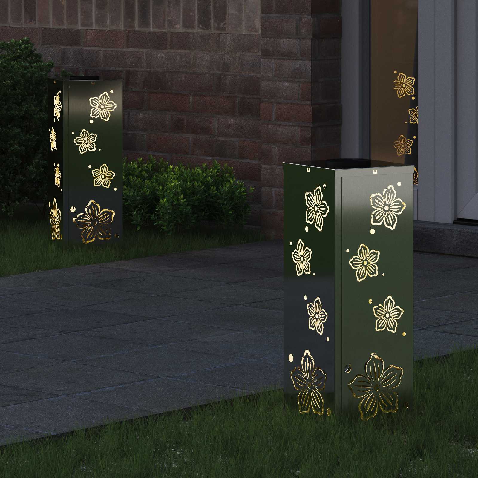 Faro LED solare per sentieri 2 pcs Zincato Zincato 879742