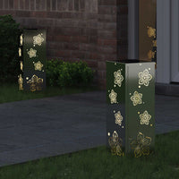 Faro LED solare per sentieri 2 pcs Zincato Zincato 879742