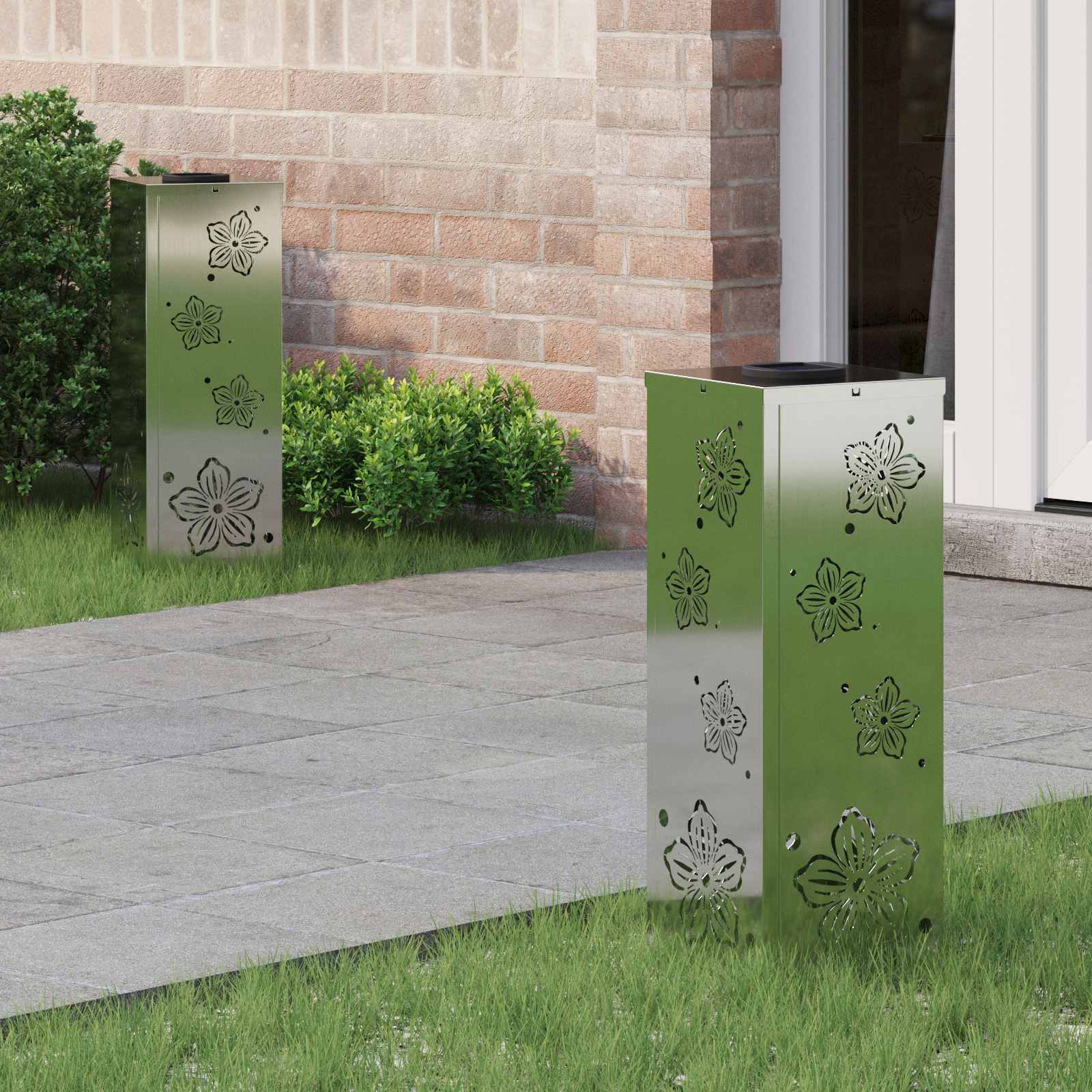 Faro LED solare per sentieri 2 pcs Zincato Zincato 879742