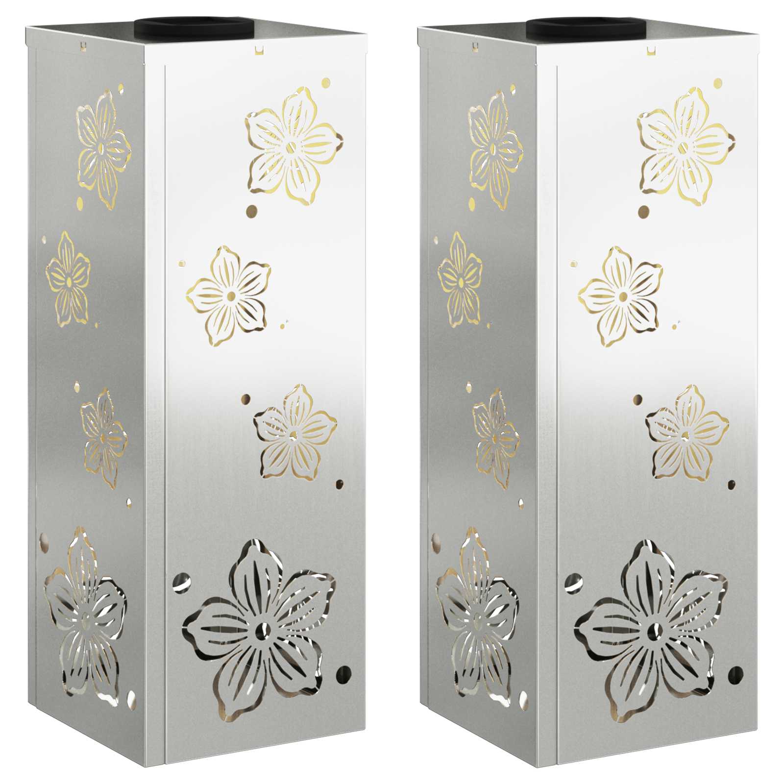 Faro LED solare per sentieri 2 pcs Zincato Zincato 879742