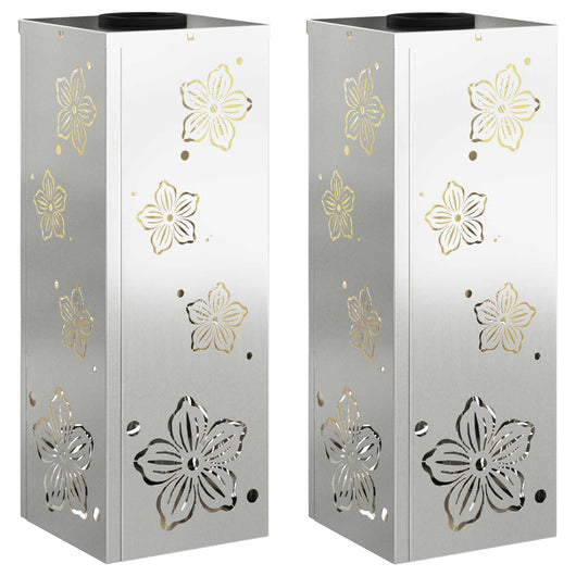 Faro LED solare per sentieri 2 pcs Zincato Zincato 879742