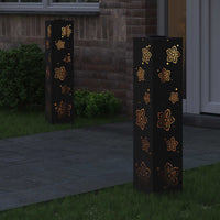 Faro LED solare per sentieri 2 pcs Nero 879744