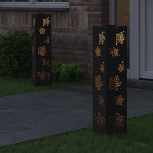 Faro LED solare per sentieri 2 pcs Nero 879744