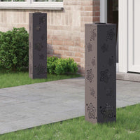 Faro LED solare per sentieri 2 pcs Nero 879744