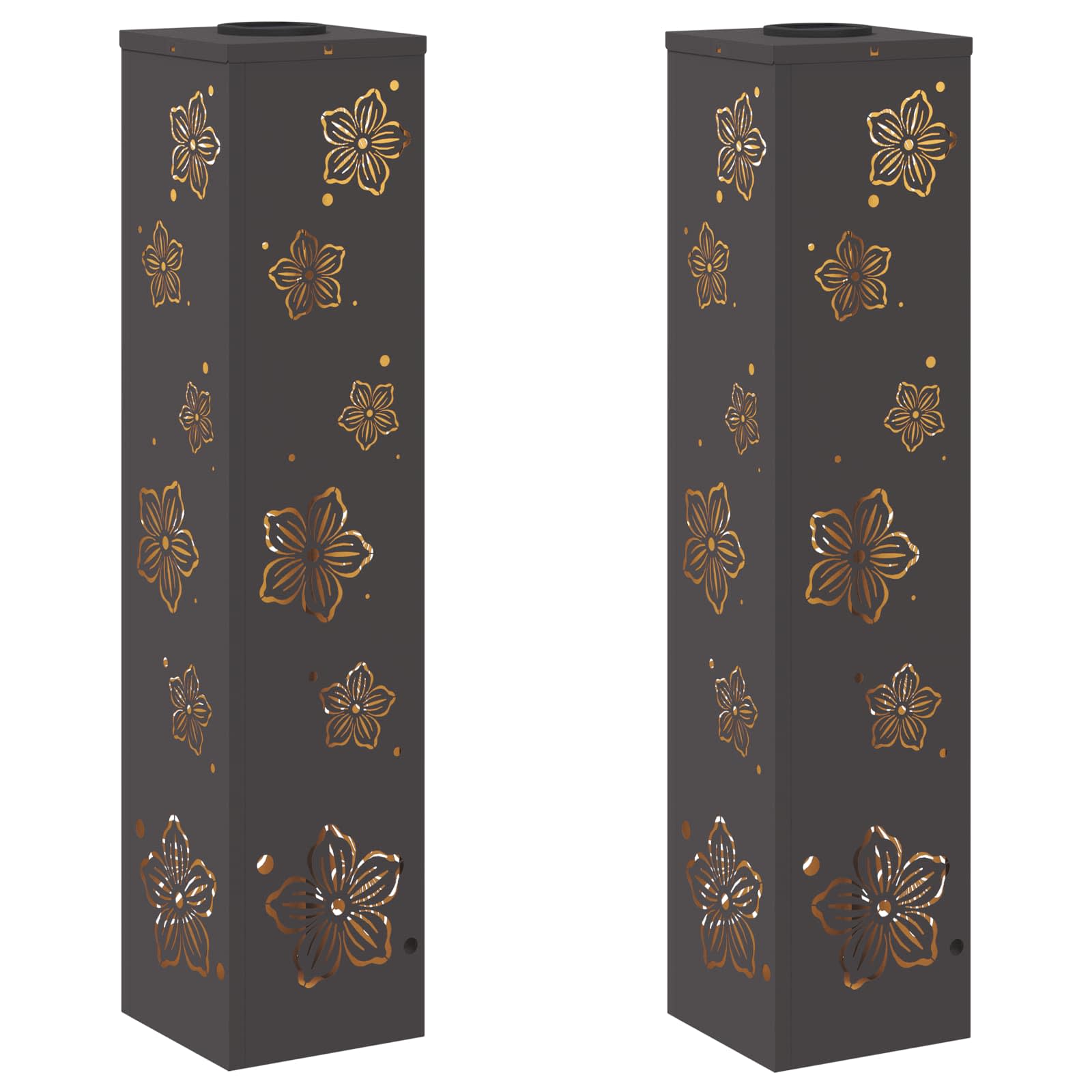 Faro LED solare per sentieri 2 pcs Nero 879744