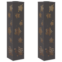 Faro LED solare per sentieri 2 pcs Nero 879744