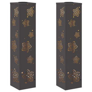 Faro LED solare per sentieri 2 pcs Nero 879744