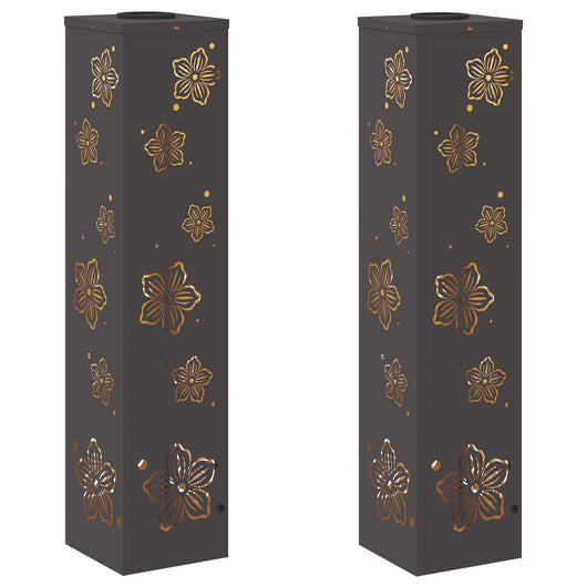 Faro LED solare per sentieri 2 pcs Nero 879744