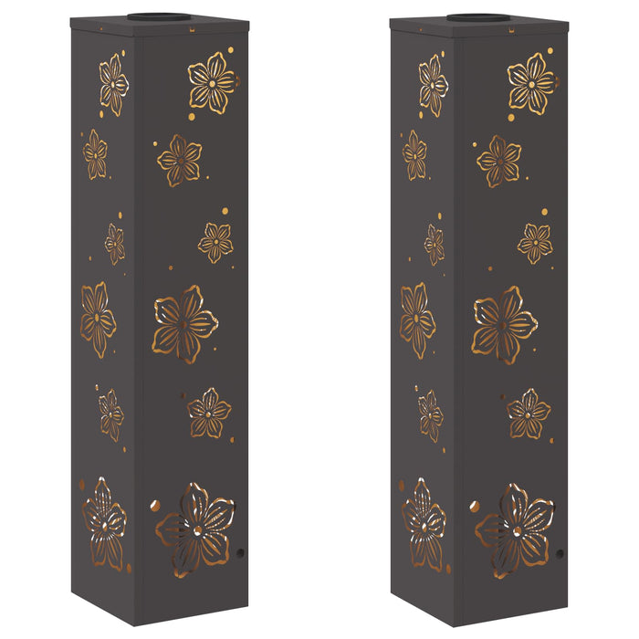 Faro LED solare per sentieri 2 pcs Nero 879744