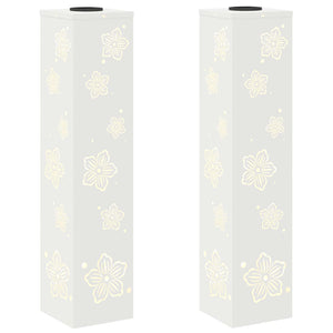 Faro LED solare per sentieri 2 pcs Bianco 879745