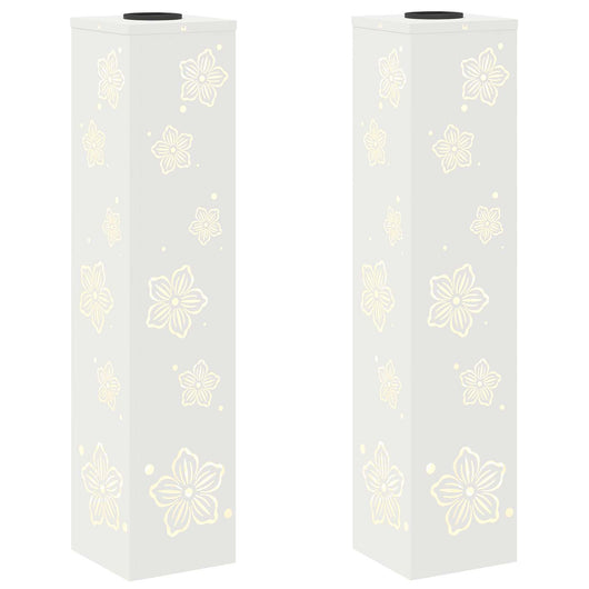 Faro LED solare per sentieri 2 pcs Bianco 879745