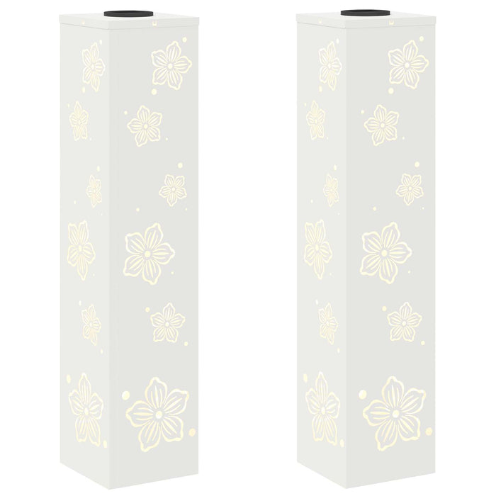 Faro LED solare per sentieri 2 pcs Bianco 879745