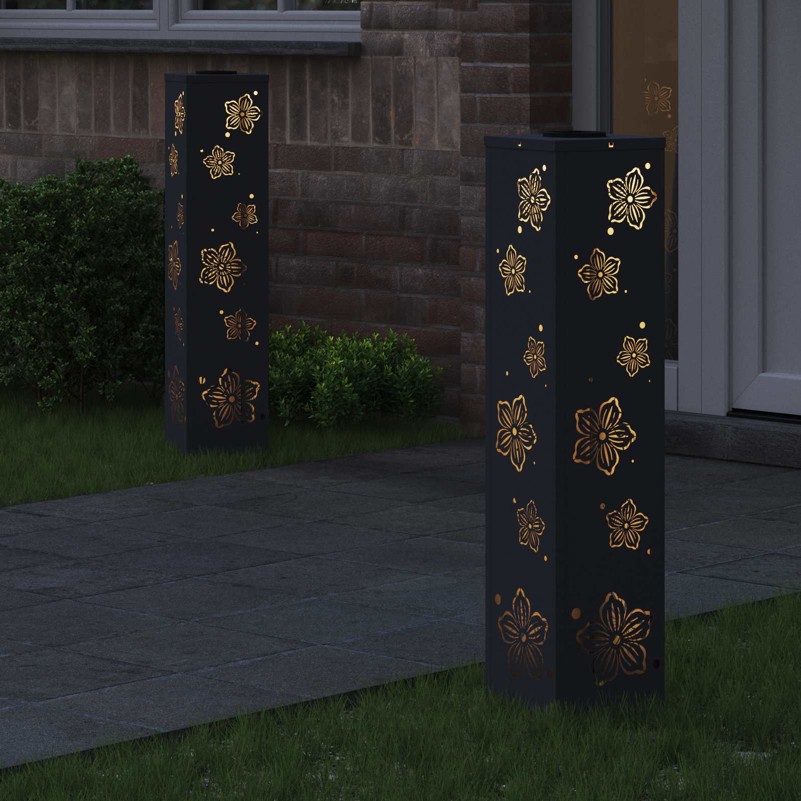 Faro LED solare per sentieri 2 pcs Antracite 879746