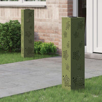 Faro LED solare per sentieri 2 pcs Verde oliva 879747