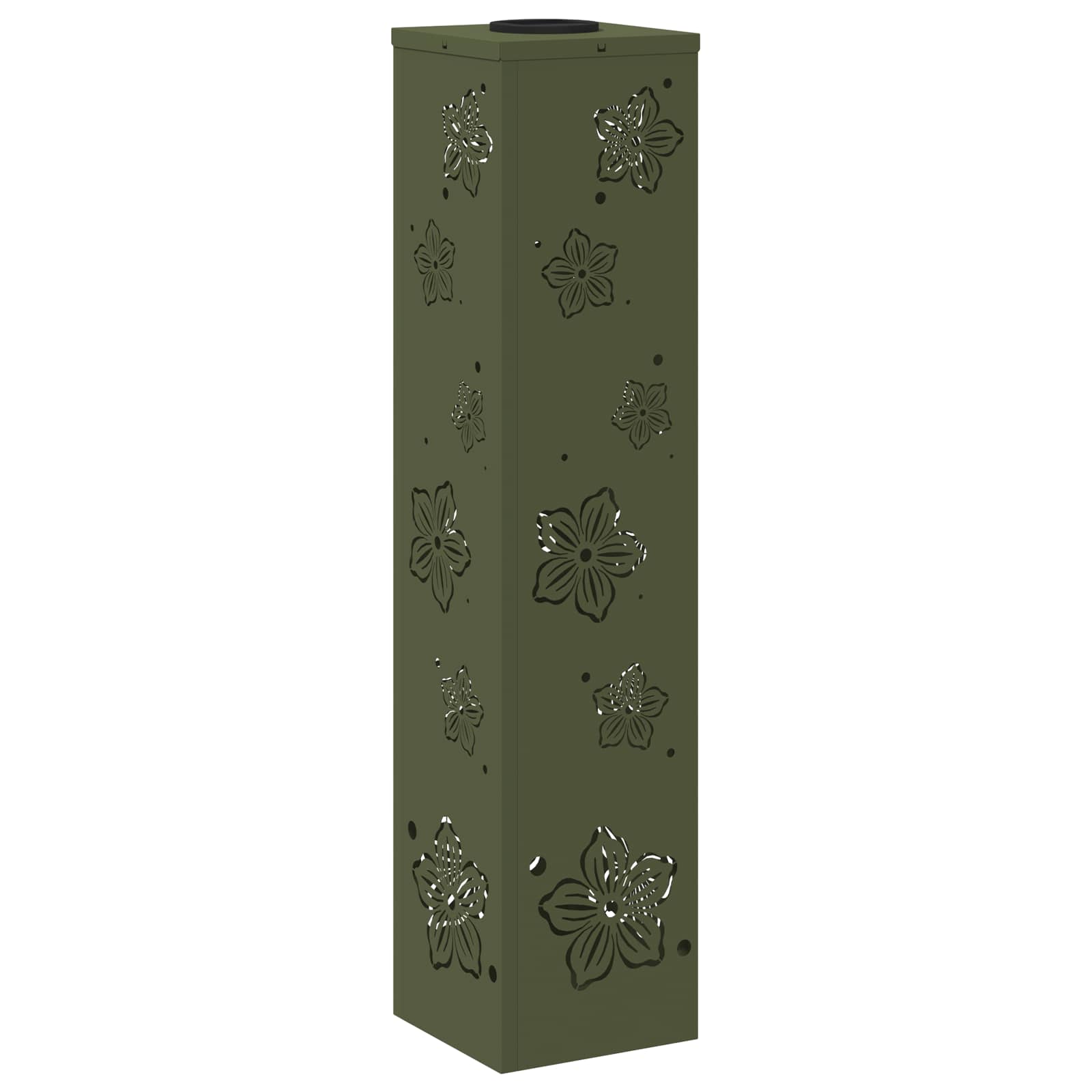 Faro LED solare per sentieri 2 pcs Verde oliva 879747