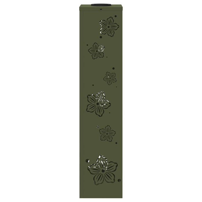 Faro LED solare per sentieri 2 pcs Verde oliva 879747