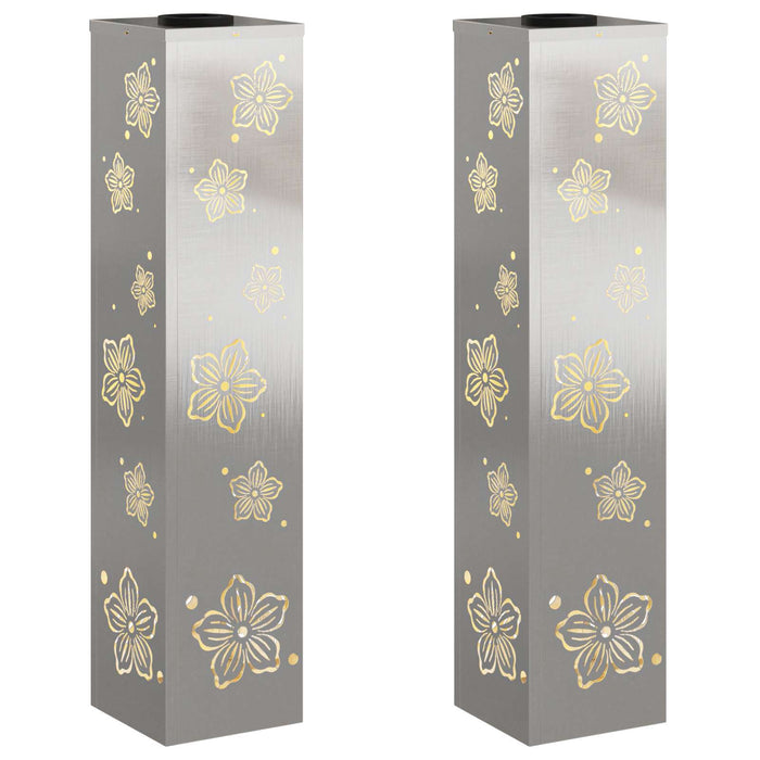 Faro LED solare per sentieri 2 pcs Acciaio inossidabile 879748