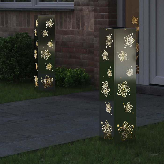 Faro LED solare per sentieri 2 pcs Zincato Zincato 879749