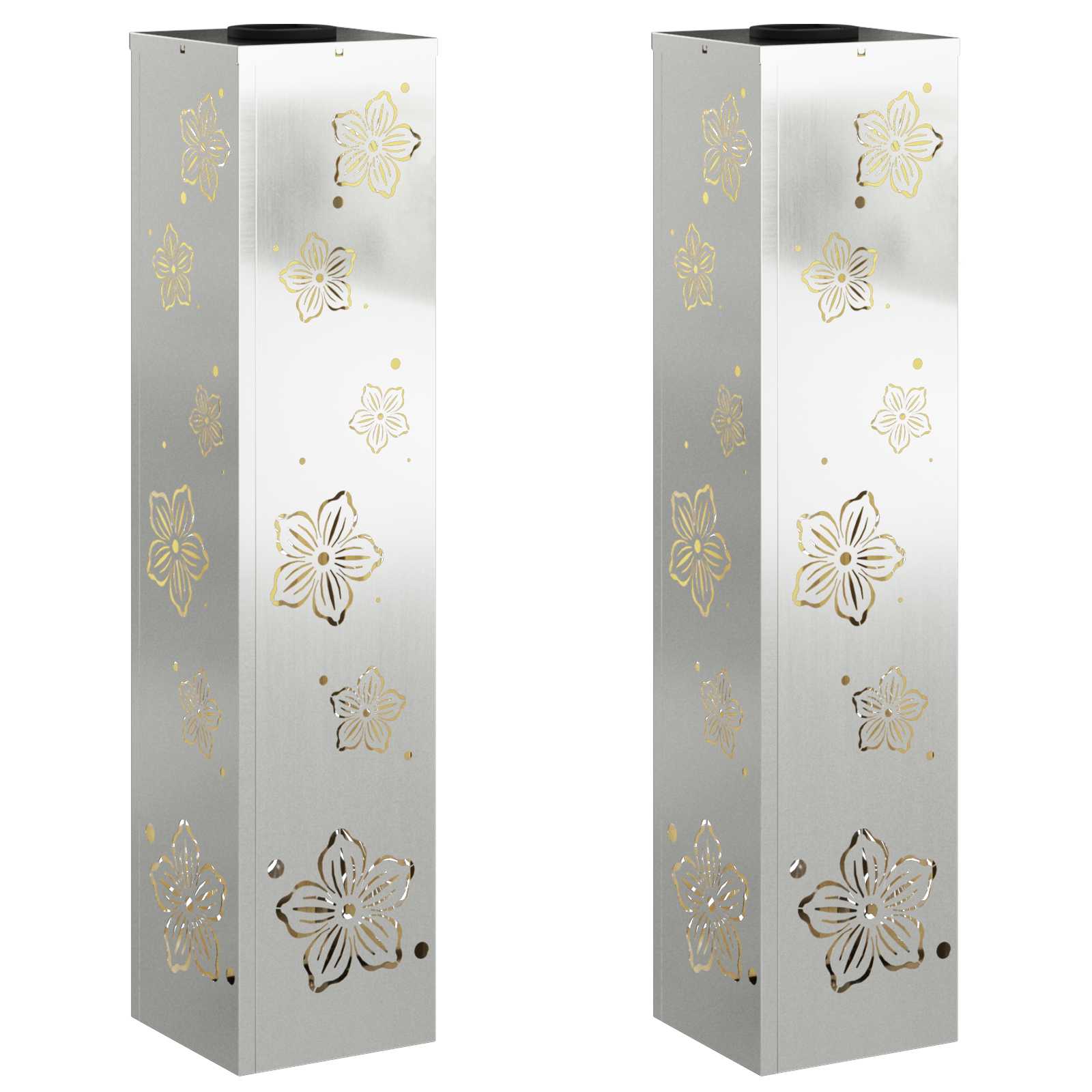 Faro LED solare per sentieri 2 pcs Zincato Zincato 879749