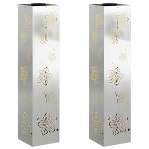 Faro LED solare per sentieri 2 pcs Zincato Zincato 879749