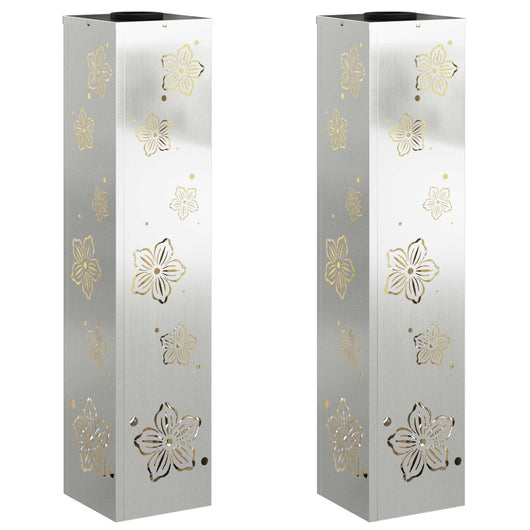 Faro LED solare per sentieri 2 pcs Zincato Zincato 879749