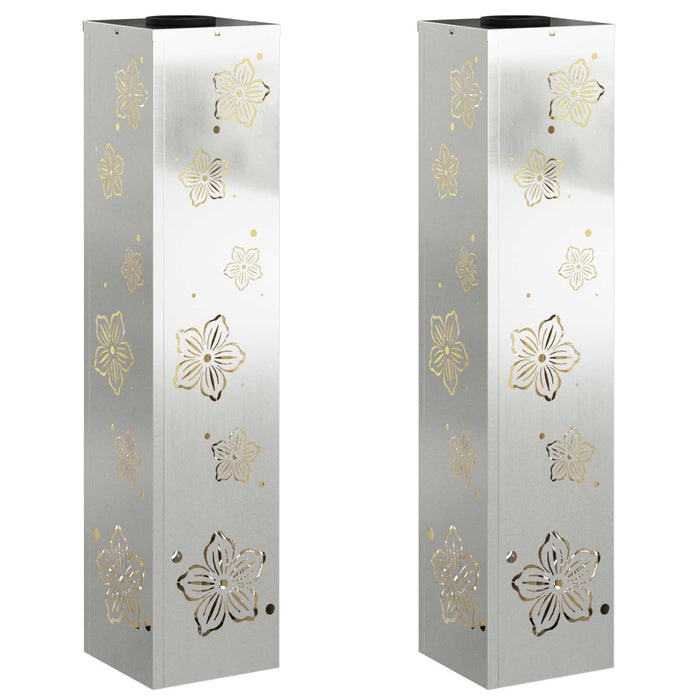 Faro LED solare per sentieri 2 pcs Zincato Zincato 879749