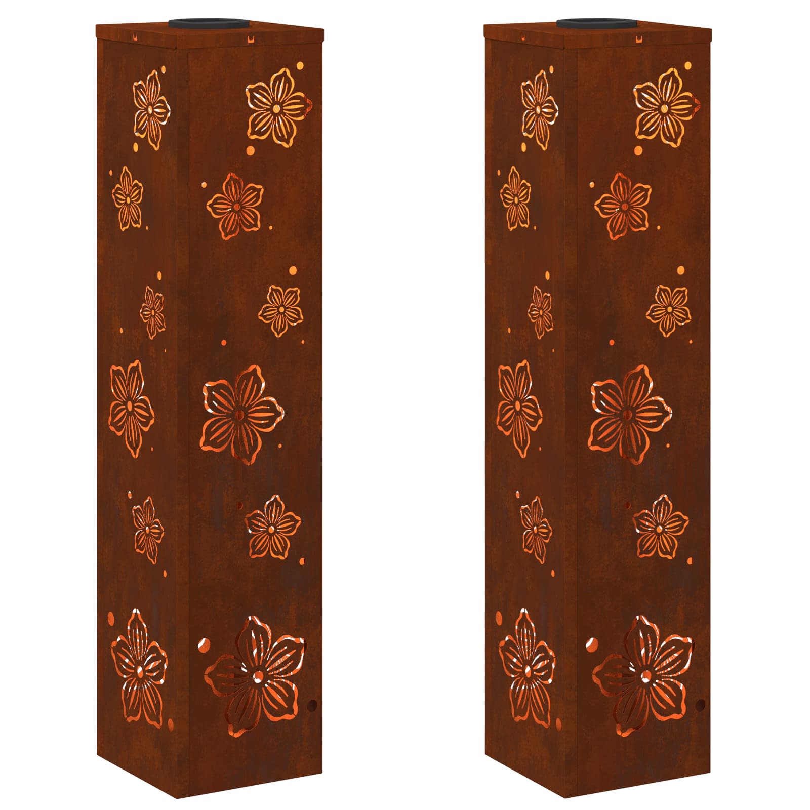 Faro LED solare per sentieri 2 pcs Acciaio Corten 879750