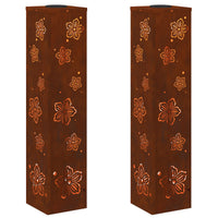 Faro LED solare per sentieri 2 pcs Acciaio Corten 879750