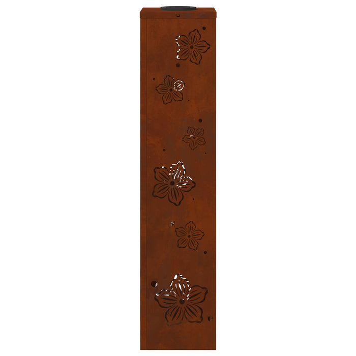 Faro LED solare per sentieri 2 pcs Acciaio Corten 879750