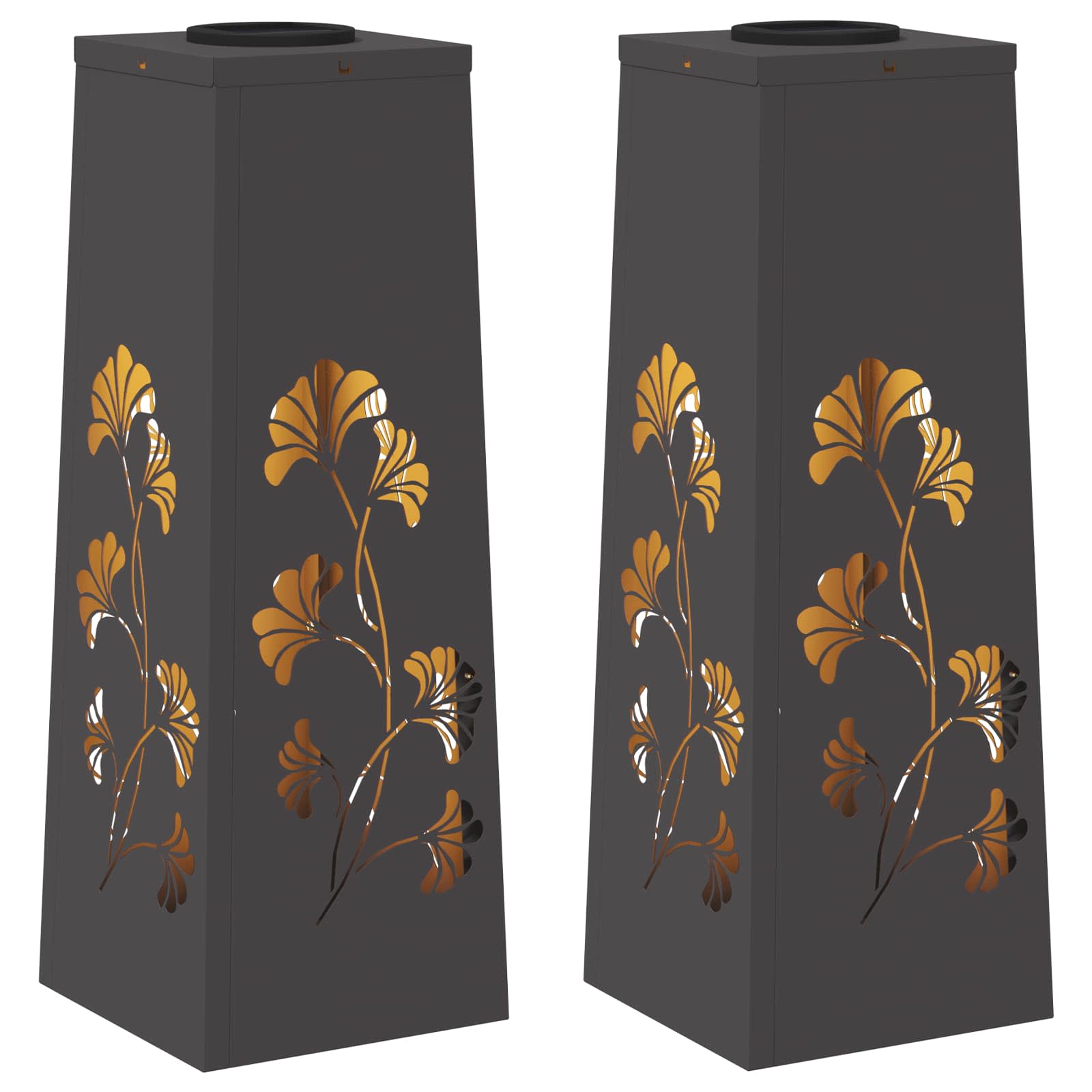 Faro LED solare per sentieri 2 pcs Nero 879751