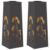 Faro LED solare per sentieri 2 pcs Nero 879751