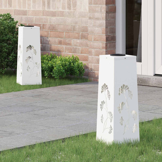 Faro LED solare per sentieri 2 pcs Bianco 879752