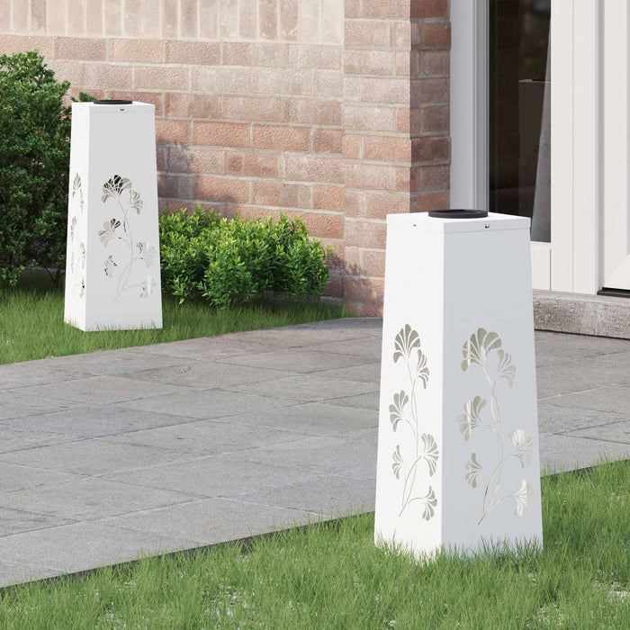 Faro LED solare per sentieri 2 pcs Bianco 879752