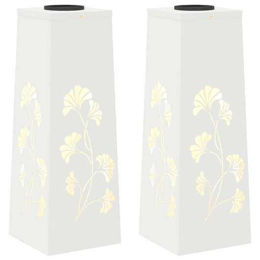 Faro LED solare per sentieri 2 pcs Bianco 879752