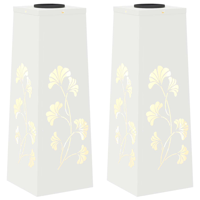 Faro LED solare per sentieri 2 pcs Bianco 879752