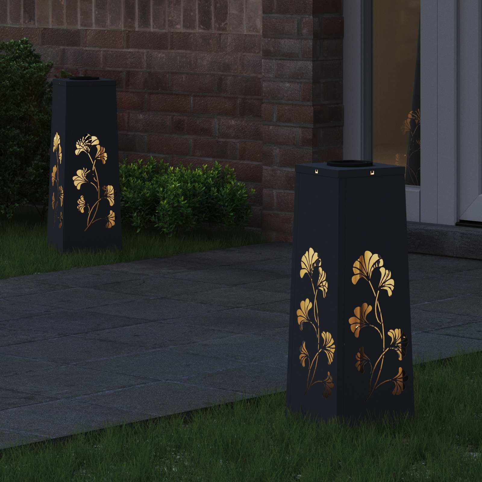 Faro LED solare per sentieri 2 pcs Antracite 879753