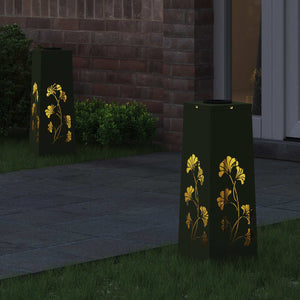 Faro LED solare per sentieri 2 pcs Verde oliva 879754