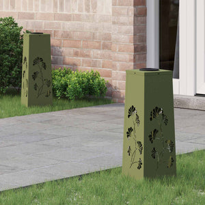 Faro LED solare per sentieri 2 pcs Verde oliva 879754