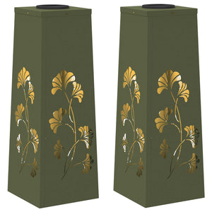 Faro LED solare per sentieri 2 pcs Verde oliva 879754