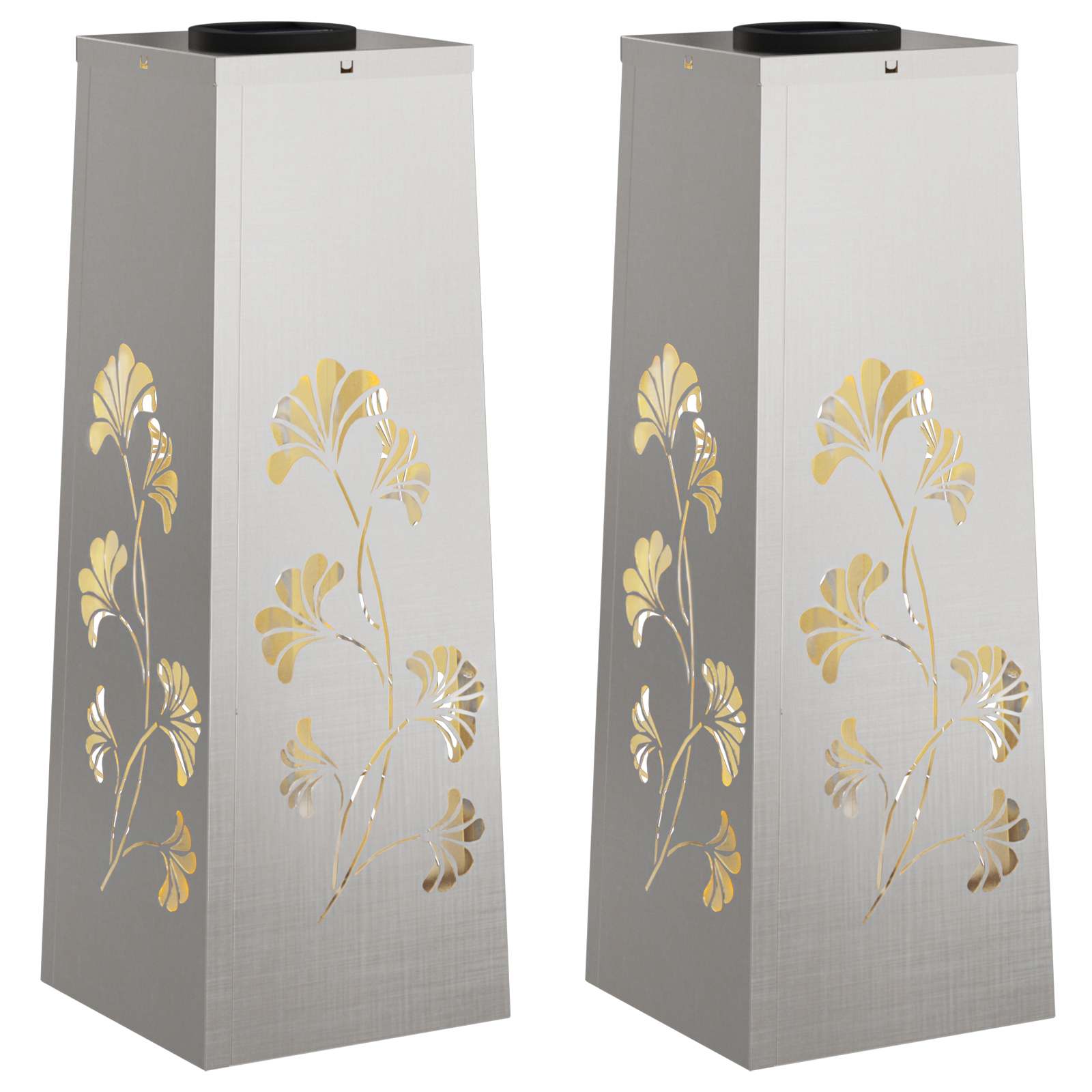 Faro LED solare per sentieri 2 pcs Acciaio inossidabile 879755